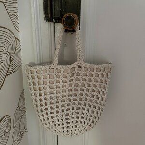 Madewell Crochet Rope Medium Tote Bag in Cream